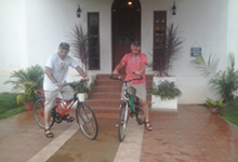 Niel and Gatson during cycling at Sadhoo